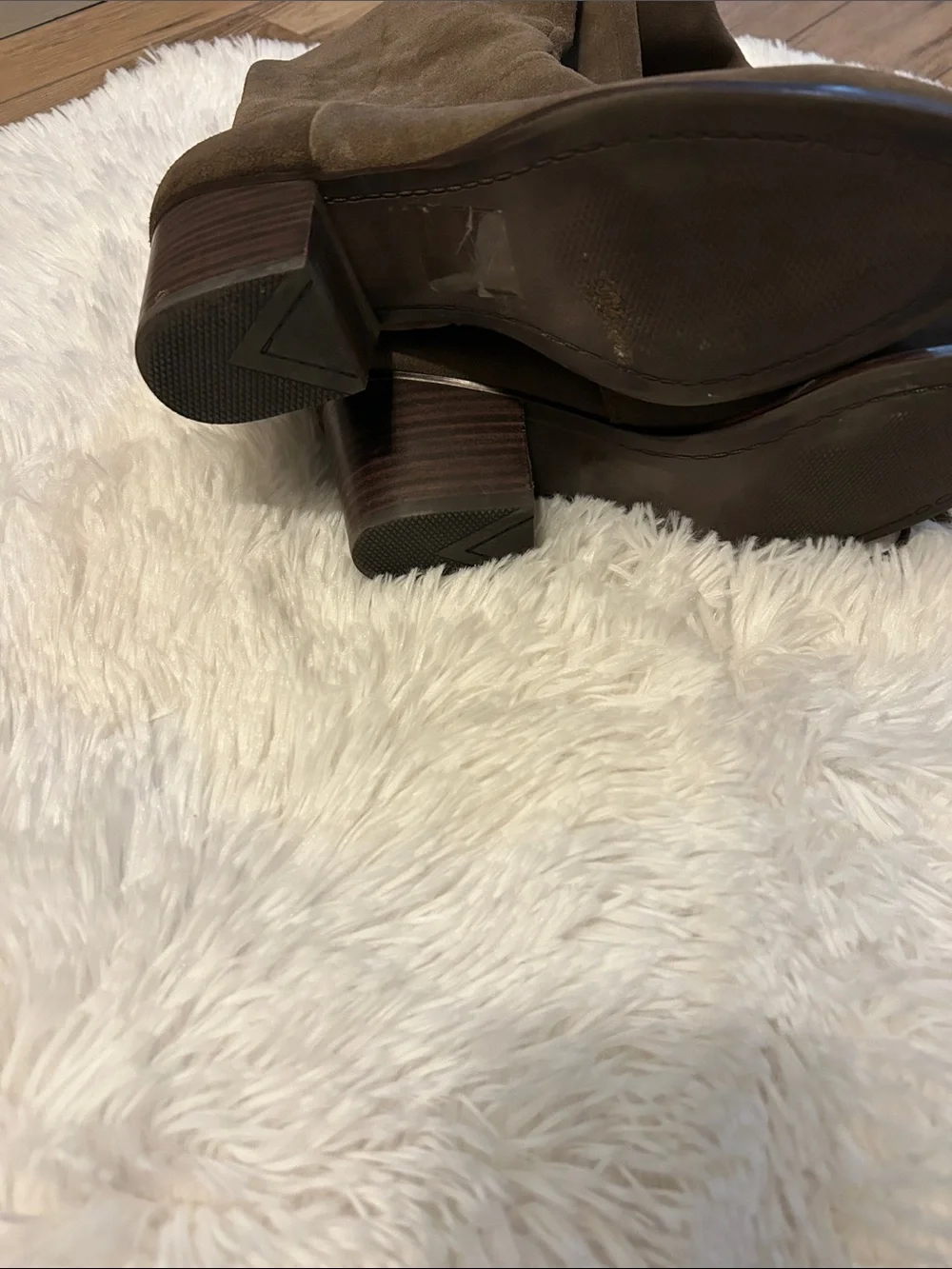 Aldo Taupe Suede Over-the-Knee Lace-Up Boots